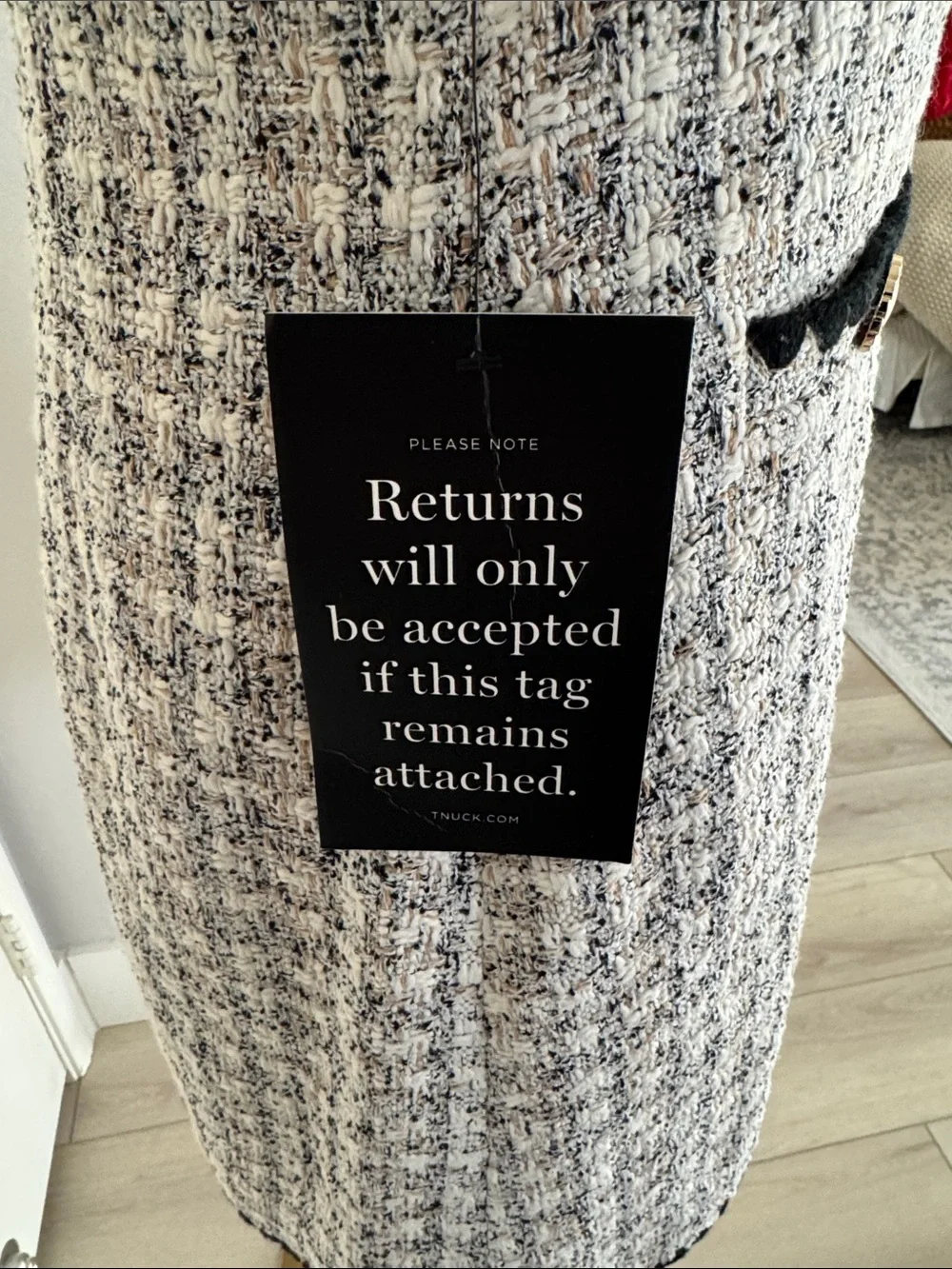 Pomander Place Black & White Tweed Mini Dress - Size Medium - Picture 3 of 10